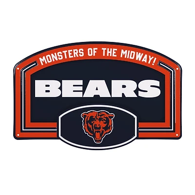 Chicago Bears 11" x 17" Embossed USA Steel Buckle Wall Sign