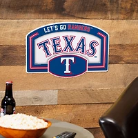 Texas Rangers 11" x 17" Embossed USA Steel Buckle Wall Sign