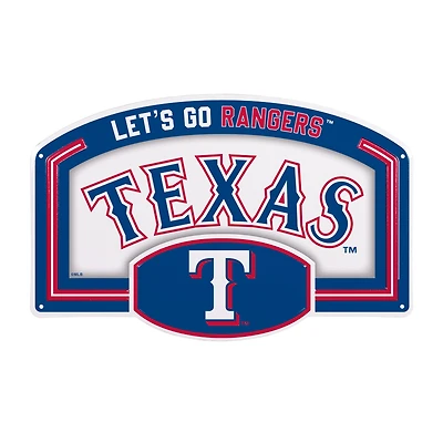 Texas Rangers 11" x 17" Embossed USA Steel Buckle Wall Sign