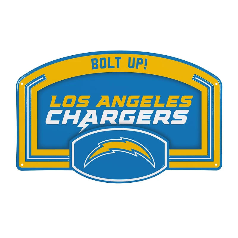 Los Angeles Chargers 11" x 17" Embossed USA Steel Buckle Wall Sign