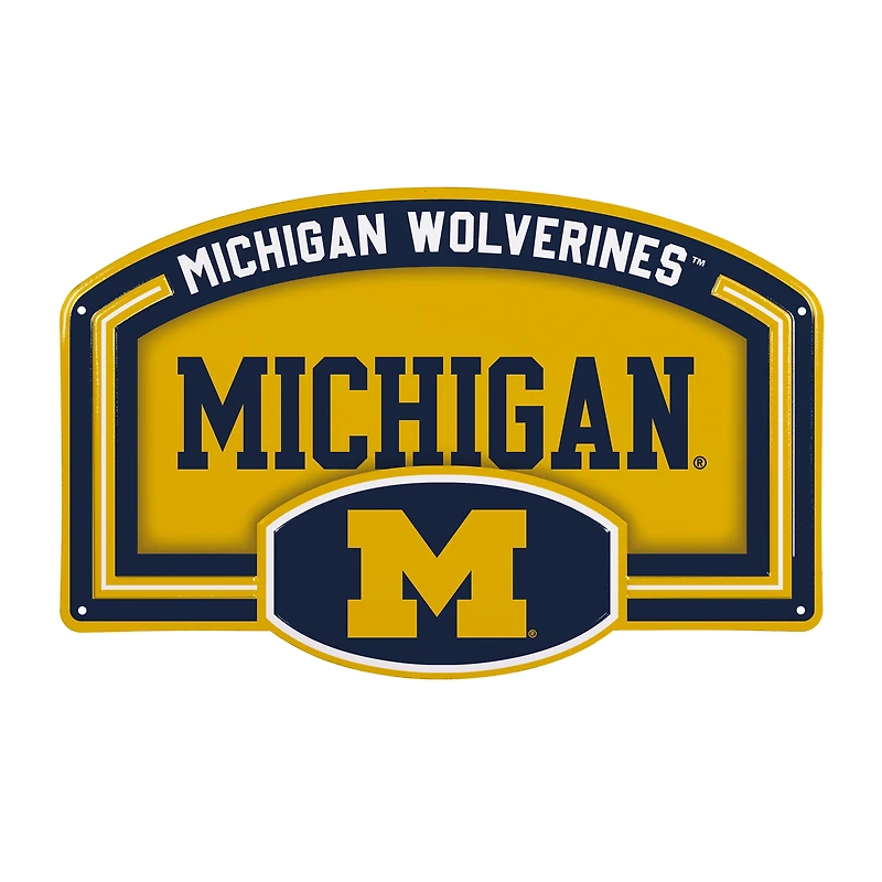 Michigan Wolverines 11" x 17" Embossed USA Steel Buckle Wall Sign