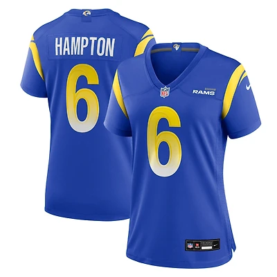 Women's Nike Nick Hampton  Royal Los Angeles Rams Team Game Jersey