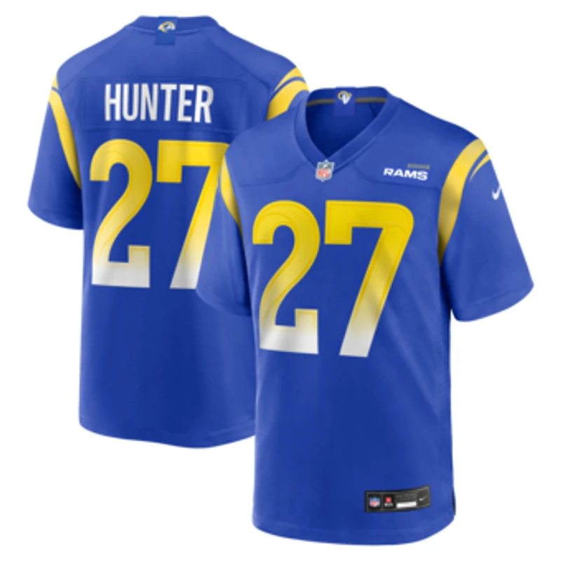 Men's Nike Jarquez Hunter Royal Los Angeles Rams Team Game Jersey