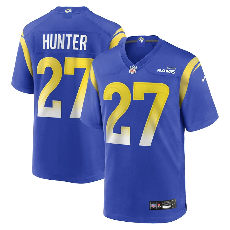Men's Nike Jarquez Hunter Royal Los Angeles Rams Team Game Jersey