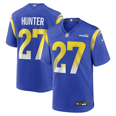 Men's Nike Jarquez Hunter  Royal Los Angeles Rams Team Game Jersey