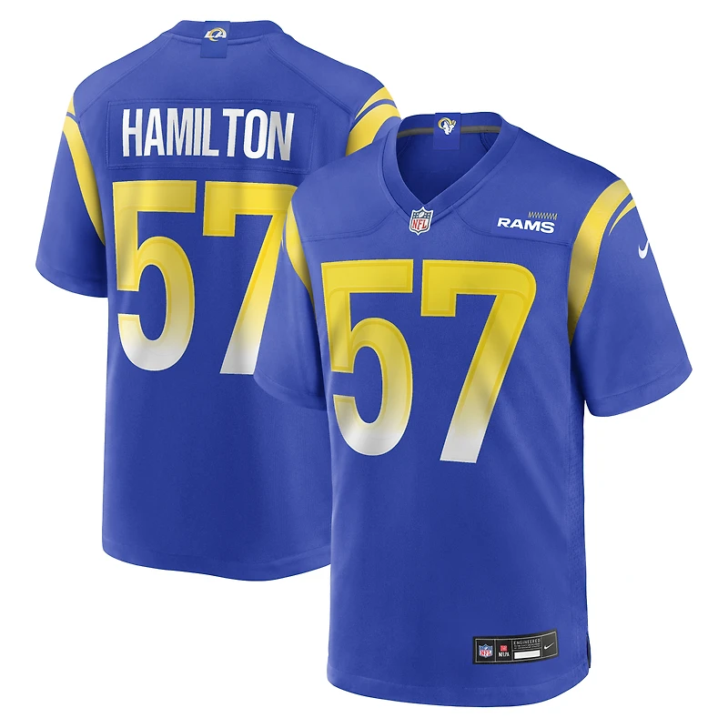 Men's Nike Ty Hamilton Royal Los Angeles Rams Team Game Jersey