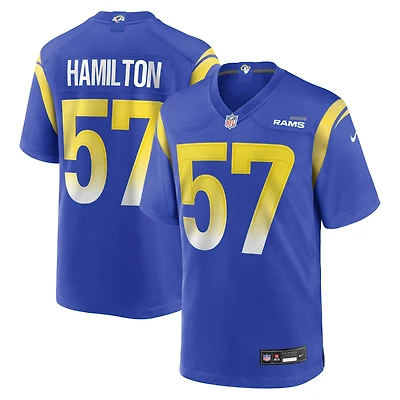 Men's Nike Ty Hamilton  Royal Los Angeles Rams Team Game Jersey