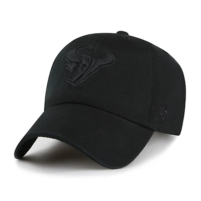 Men's '47  Black Houston Texans Tonal Clean Up Adjustable Hat