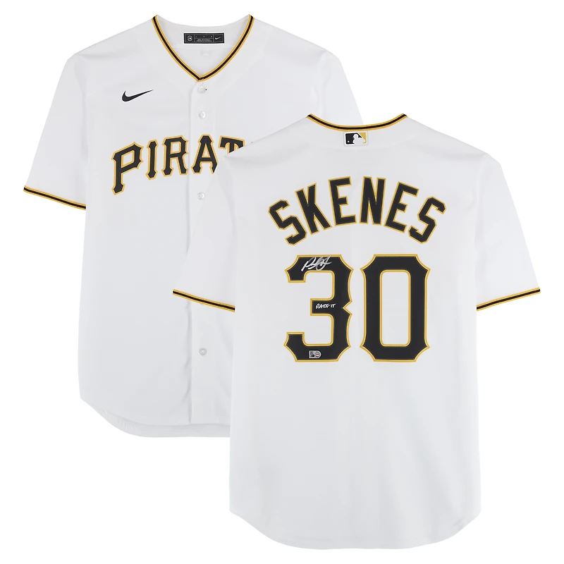 Paul Skenes Pittsburgh Pirates Autographed White Nike Limited Jersey with "Raise It" Inscription