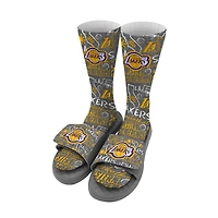 Youth ISlide Los Angeles Lakers Chalk Socks & Slide Sandals Bundle