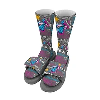 Youth ISlide Miami Heat Chalk Socks & Slide Sandals Bundle