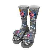 Youth ISlide Chicago Cubs Chalk Socks & Slide Sandals Bundle