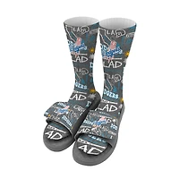 Youth ISlide Los Angeles Dodgers Chalk Socks & Slide Sandals Bundle