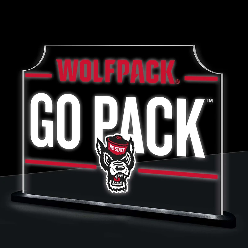 NC State Wolfpack 10" LED Tabletop Rectangle Fan Cheer Desklite Sign