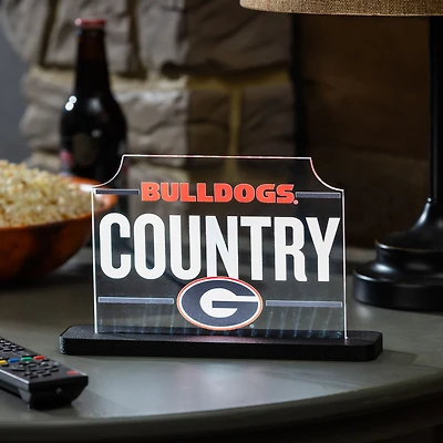 Georgia Bulldogs 10" LED Tabletop Rectangle Fan Cheer Desklite Sign