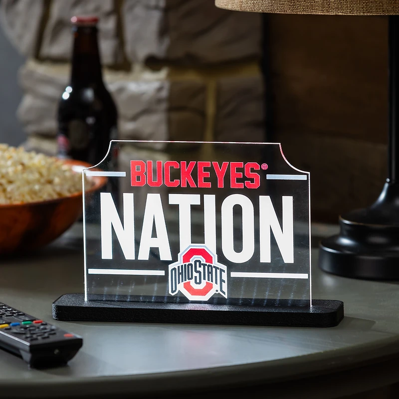 Ohio State Buckeyes 10" LED Tabletop Rectangle Fan Cheer Desklite Sign