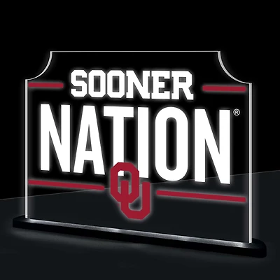 Oklahoma Sooners 10" LED Tabletop Rectangle Fan Cheer Desklite Sign