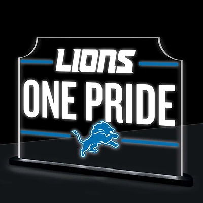 Detroit Lions 10" LED Tabletop Rectangle Fan Cheer Desklite Sign