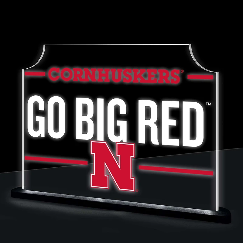 Nebraska Huskers 10" LED Tabletop Rectangle Fan Cheer Desklite Sign