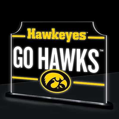 Iowa Hawkeyes 10" LED Tabletop Rectangle Fan Cheer Desklite Sign