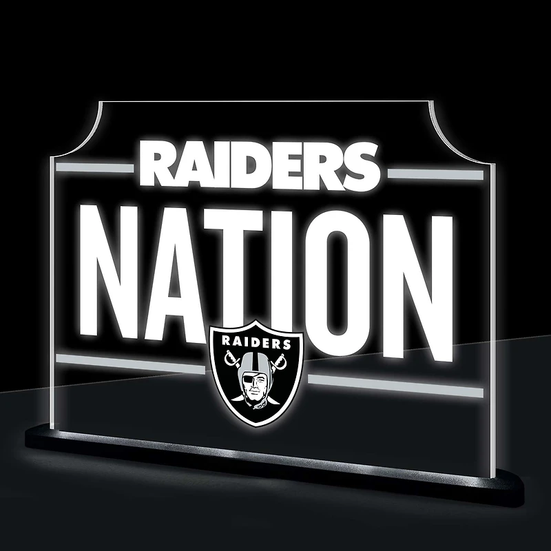 Las Vegas Raiders 10" LED Tabletop Rectangle Fan Cheer Desklite Sign