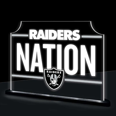 Las Vegas Raiders 10" LED Tabletop Rectangle Fan Cheer Desklite Sign