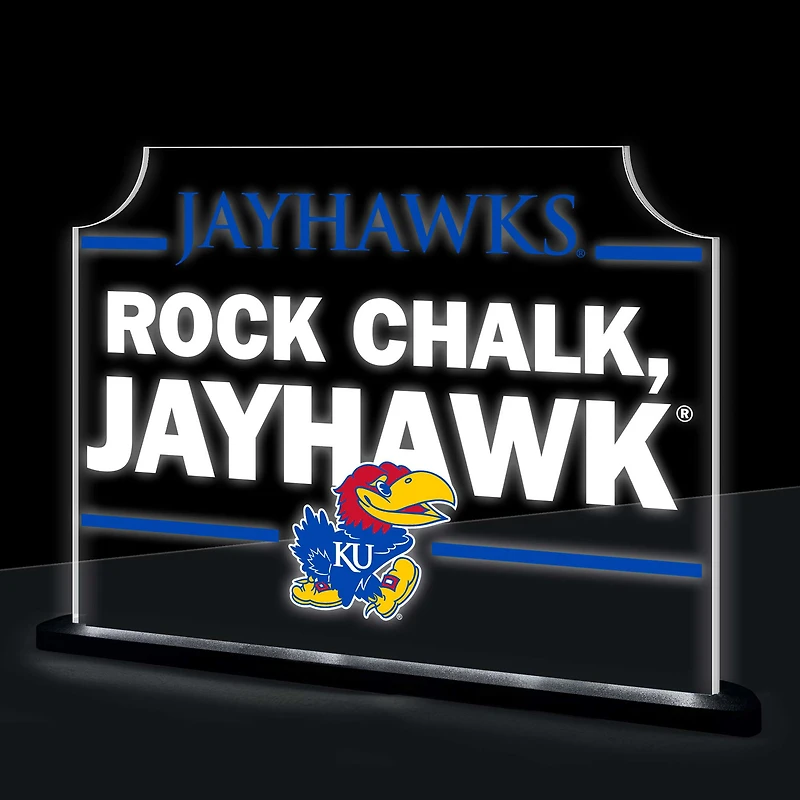 Kansas Jayhawks 10" LED Tabletop Rectangle Fan Cheer Desklite Sign