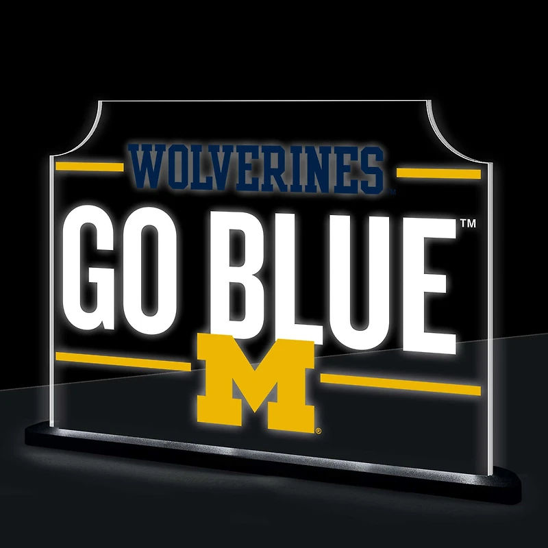 Michigan Wolverines 10" LED Tabletop Rectangle Fan Cheer Desklite Sign
