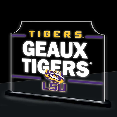 LSU Tigers 10" LED Tabletop Rectangle Fan Cheer Desklite Sign