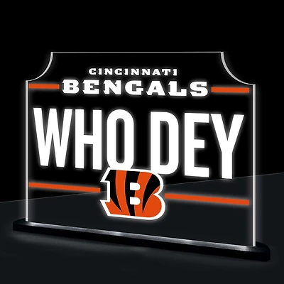 Cincinnati Bengals 10" LED Tabletop Rectangle Fan Cheer Desklite Sign