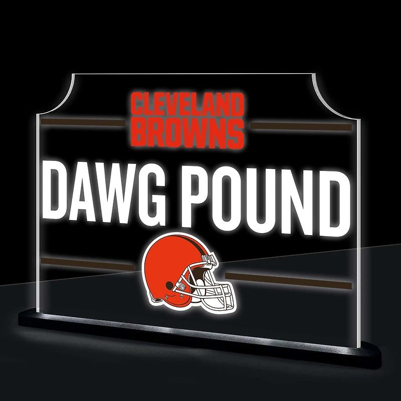 Cleveland Browns 10" LED Tabletop Rectangle Fan Cheer Desklite Sign