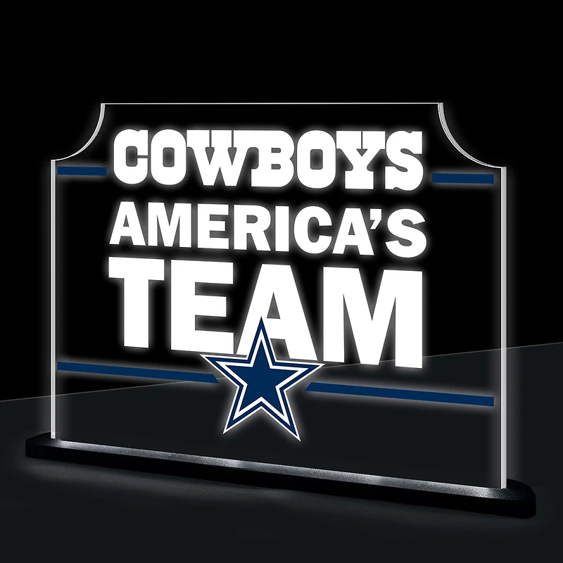 Dallas Cowboys 10" LED Tabletop Rectangle Fan Cheer Desklite Sign