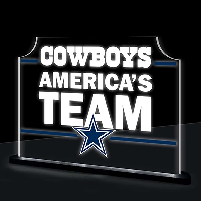 Dallas Cowboys 10" LED Tabletop Rectangle Fan Cheer Desklite Sign