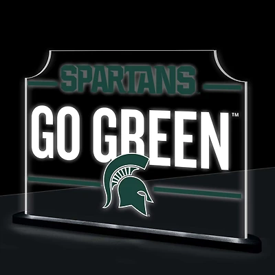 Michigan State Spartans 10" LED Tabletop Rectangle Fan Cheer Desklite Sign