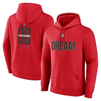 Men's Red Atlanta Dream Center Court Name & Number Custom Hoodie
