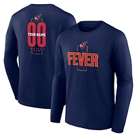 Men's Navy Indiana Fever Center Court Name & Number Custom Long Sleeve T-Shirt