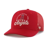 Men's '47 Red Los Angeles Angels Pitstop Trucker Adjustable Hat