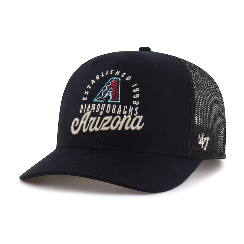 Men's '47 Black Arizona Diamondbacks Pitstop Trucker Adjustable Hat