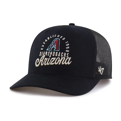 Men's '47 Black Arizona Diamondbacks Pitstop Trucker Adjustable Hat