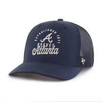 Men's '47 Navy Atlanta Braves Pitstop Trucker Adjustable Hat