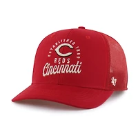 Men's '47 Red Cincinnati Reds Pitstop Trucker Adjustable Hat