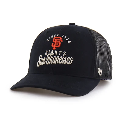 Men's '47 Black San Francisco Giants Pitstop Trucker Adjustable Hat