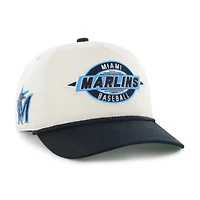 Men's '47  Natural Miami Marlins Frame Out Hitch Adjustable Hat