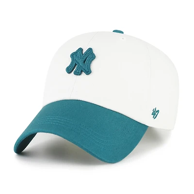 Men's '47 White/Teal New York Yankees Contemporary Tonal Clean Up Adjustable Hat