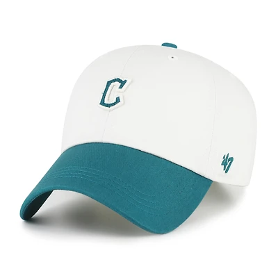 Men's '47 White/Teal Cleveland Guardians Contemporary Tonal Clean Up Adjustable Hat