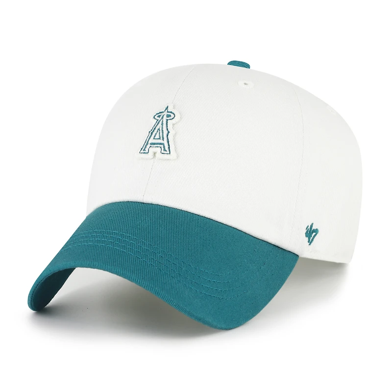 Men's '47 White/Teal Los Angeles Angels Contemporary Tonal Clean Up Adjustable Hat