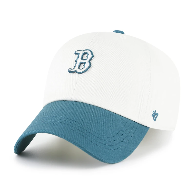Men's '47 White/Teal Boston Red Sox Contemporary Tonal Clean Up Adjustable Hat