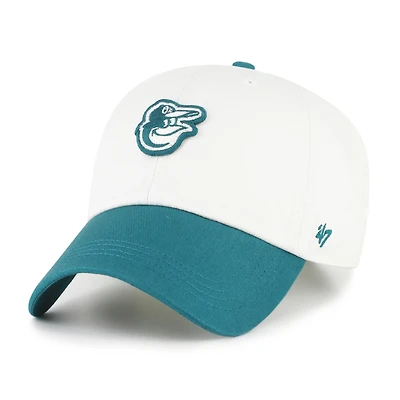 Men's '47 White/Teal Baltimore Orioles Contemporary Tonal Clean Up Adjustable Hat