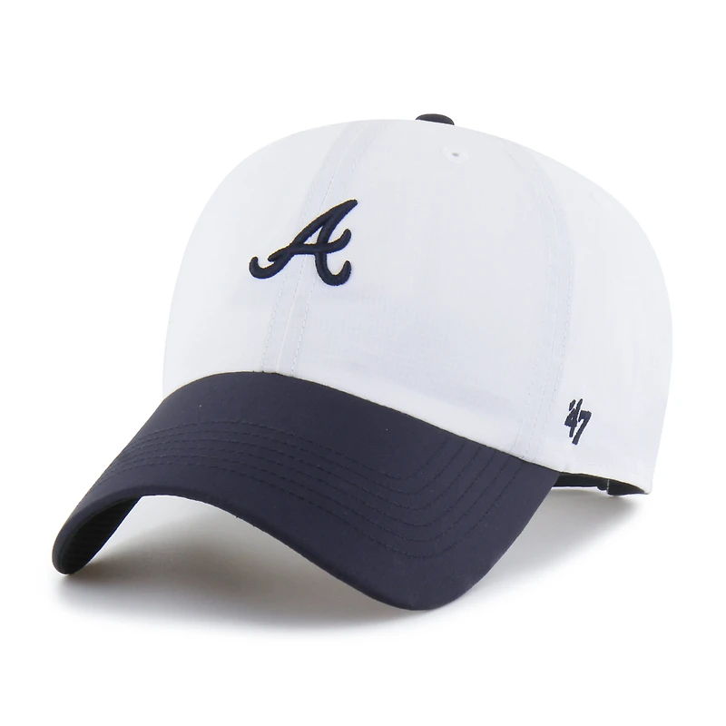 Men's '47 White/Navy Atlanta Braves Vista Mini Clean Up brrr° Adjustable Hat