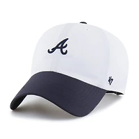 Men's '47 White/Navy Atlanta Braves Vista Mini Clean Up brrr° Adjustable Hat